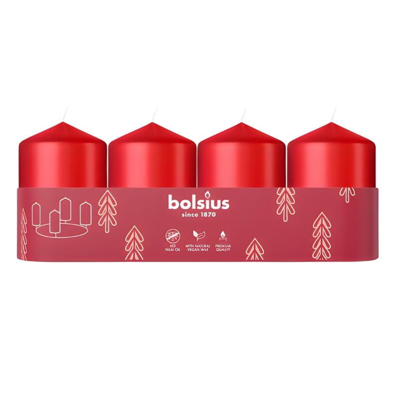 BOLSIUS Sveces cilindrs 4 gab. Ø60x40mm