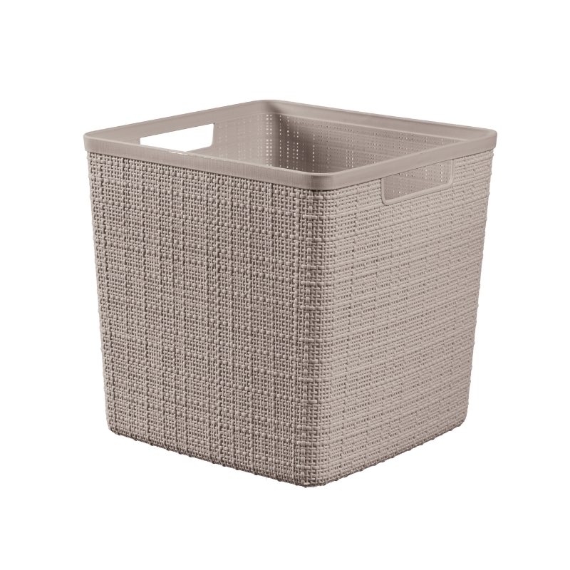 Квадратная корзина из джута, 17 л, 28x28x27 см, бежевая. (0801906382)