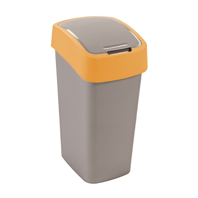 Мусорное ведро   Flip Bin 45л серебряный/желтый (0802172535)