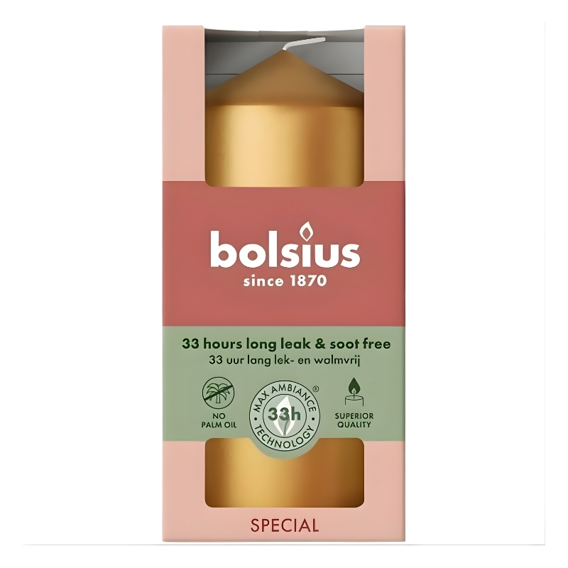 BOLSIUS Svece cilindrs Ø120x58mm zelta (37370437)