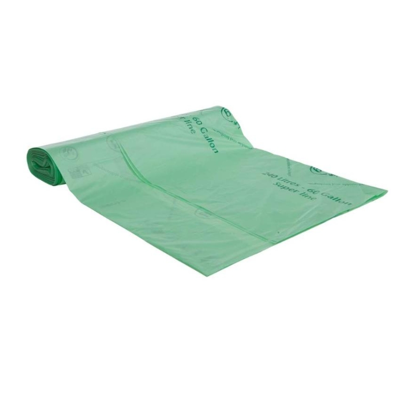 Компостируемые мусорные мешки BioBag 240 л (3 шт. в рулоне) 17 м², 113 x 139 см, зеленые. (35183227)