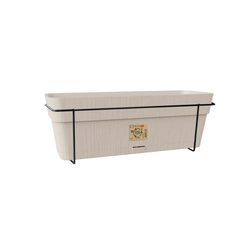 Balkona komplekts ar automātiskās laistīšanas sistēmu un metāla balstu 50x18x17cm balts  (2168400)