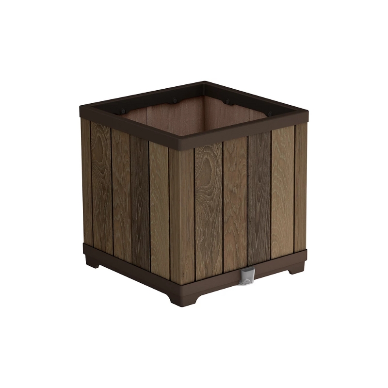 Puķu pods Deco Square Planter Walnut (29213622533)