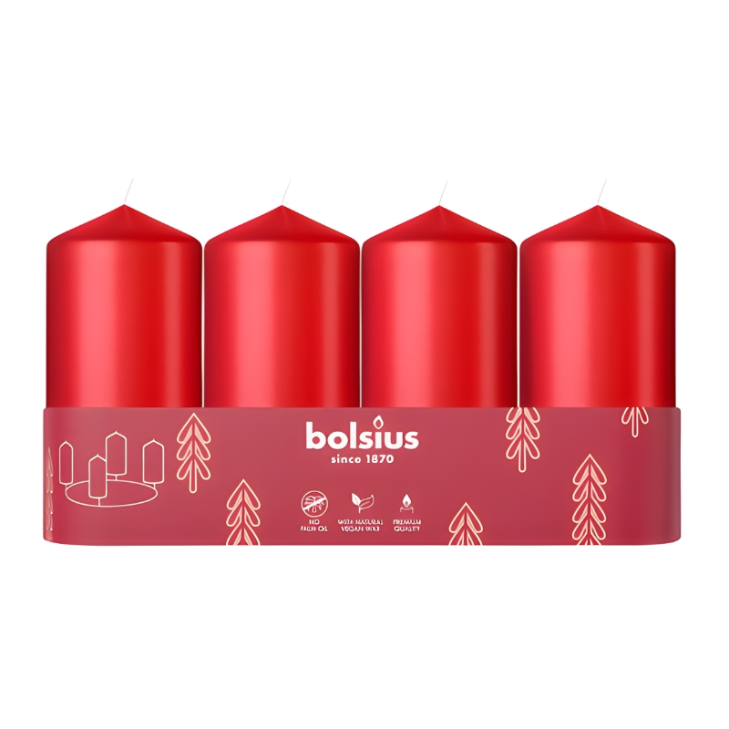 BOLSIUS Sveces cilindrs 4 gab. Ø100x48mm