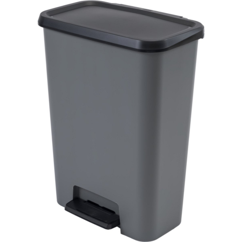 Ведро педальное для сортировки мусора Compatta Duo 23+23л тёмно-серый/чёрный (0817210791)