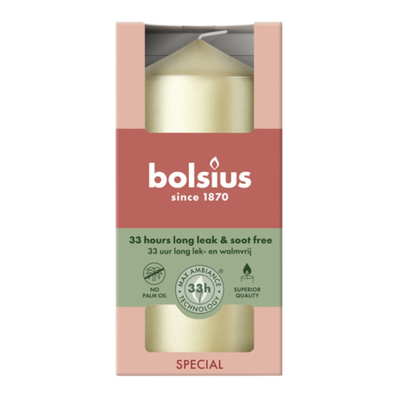 BOLSIUS Svece cilindrs Ø120x58mm sudraba (37370481)