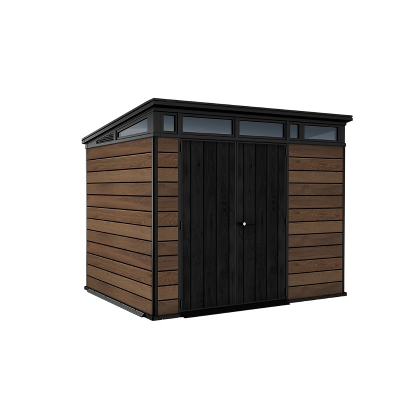 Садовый сарай Deco Pent 9x7, ореховое дерево (29212899)