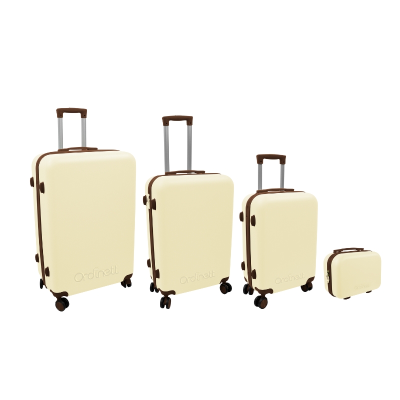 Čemodānu komplekts 4 gab. 98L (48x29x75cm) + 60L (42x25x64cm) + 43L ( 36x23x56cm) + 15L (24x17x33cm) balts (128228010)