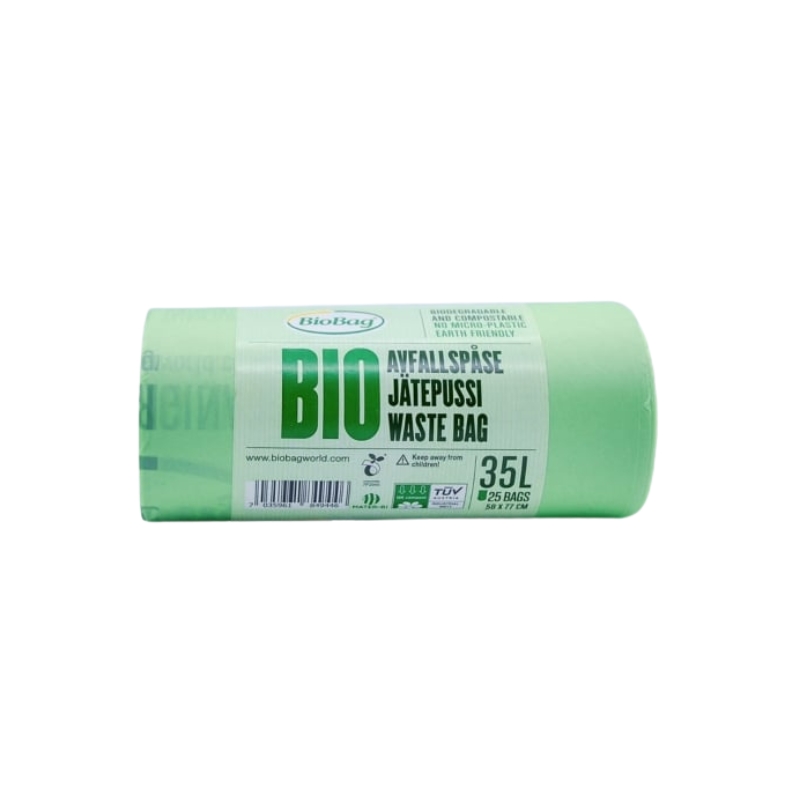 Компостируемые мусорные пакеты BioBag 35L Special (25 шт. в рулоне) 23мкр. 58х77см зелёные (35184011)