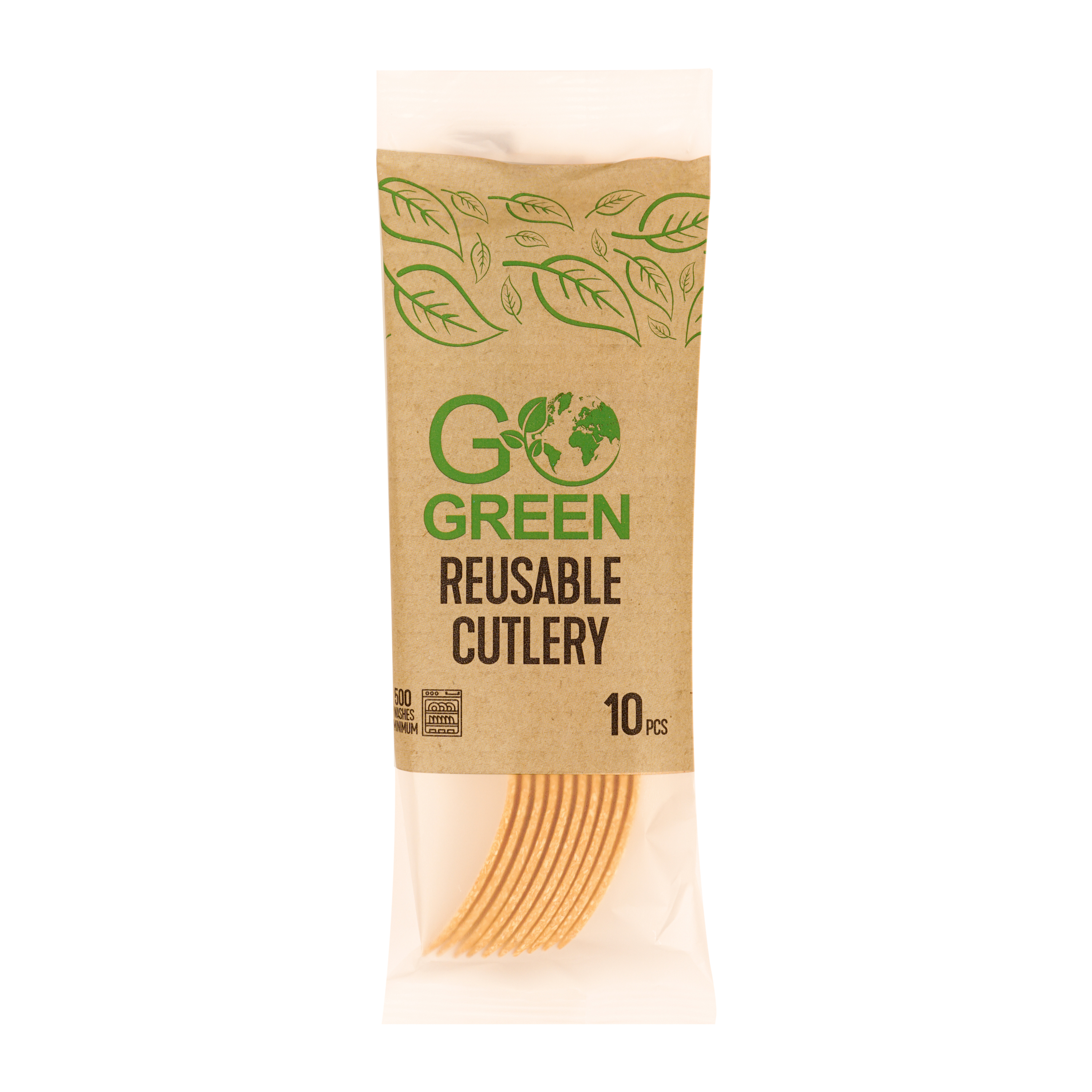 Atkārtoti lietojamas dakšiņas Go Green 10 gab./ 0,07kg (1901105)