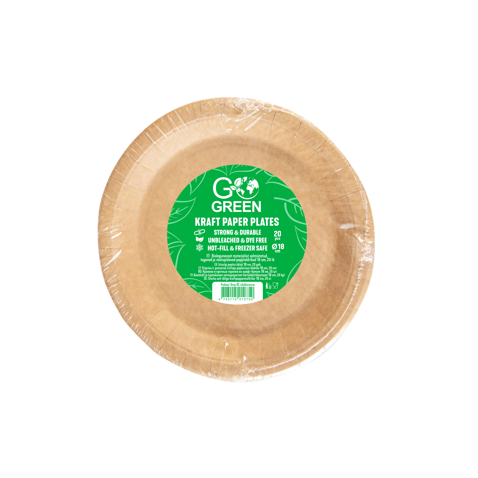 GoGreen Kraftpapīra šķīvji Go Green Ø18cm
