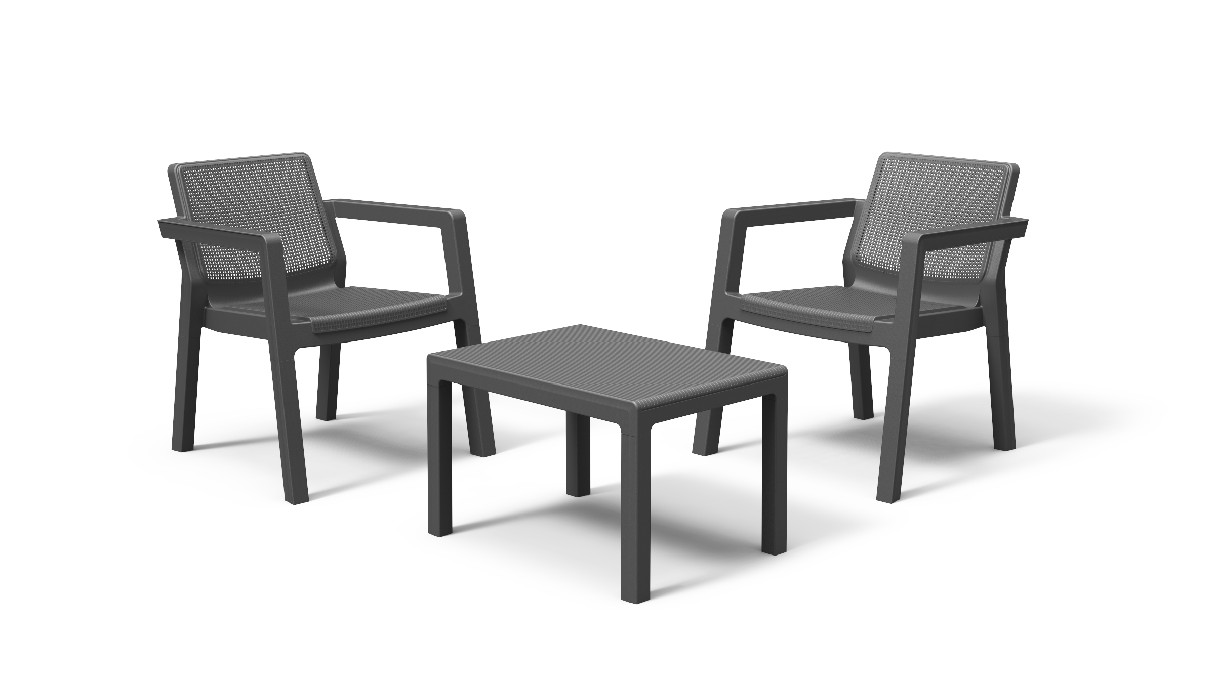 Комплект садовой мебели Emily Balcony Set серый (29209815939)