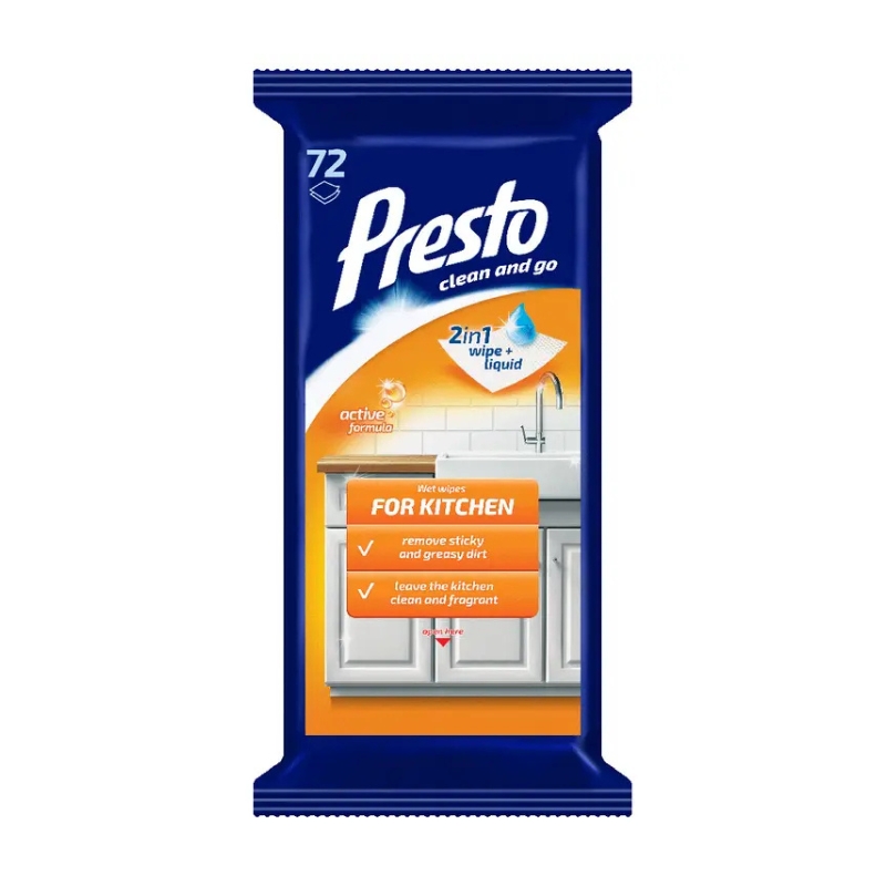 Presto Mitrās salvetes virtuvei 72 gab