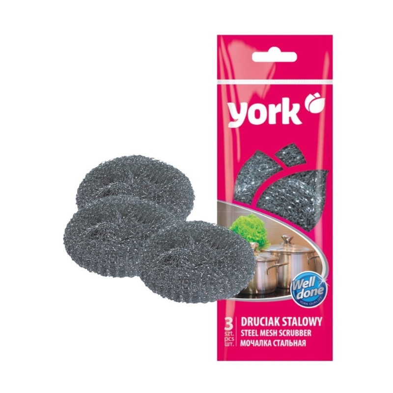YORK Tērauda sieta skrubis 3 gab