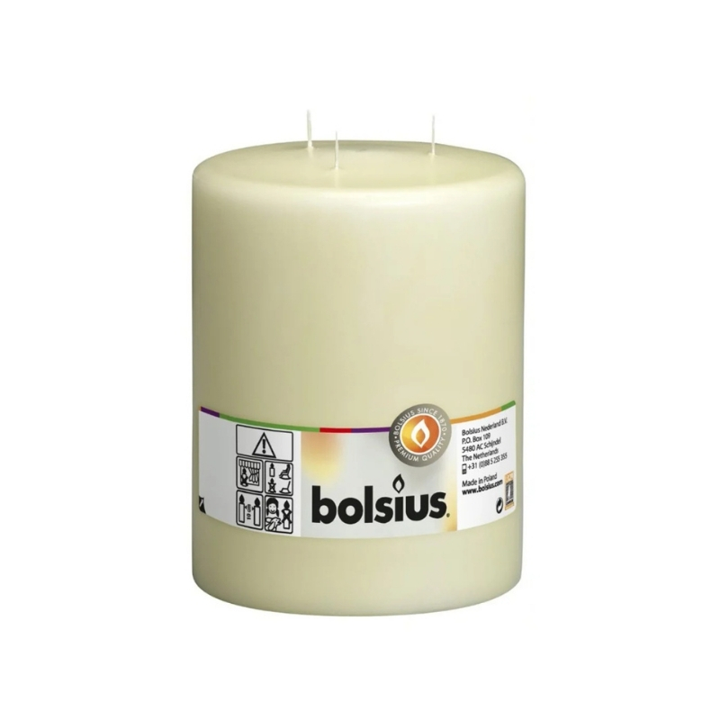 BOLSIUS Svece cilindrs ar 3 degļiem