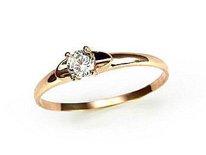 Золотое кольцо #1100011(Au-R)_CZ, Красное Золото 585°, Цирконы. Размер: 16.5. Вес: 0.93