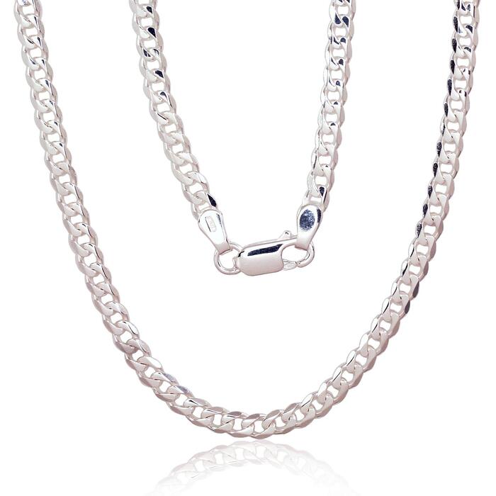 Sudraba ķēdīte Kartjē 4 mm , dimantu