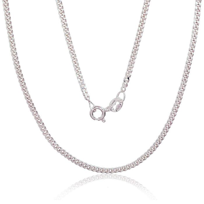 Sudraba ķēdīte Kartjē 2 mm , dimantu