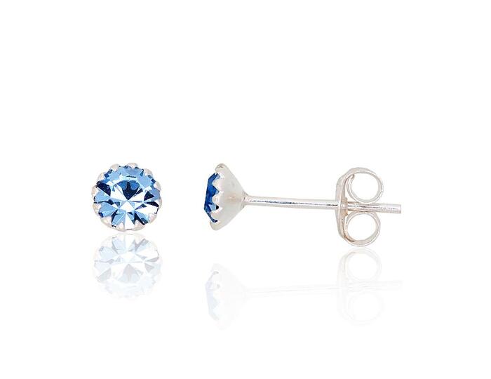 Серебряные серьги-пуссеты #2202664_CZ-LB, Серебро 925°, Цирконы. Вес: 0.4