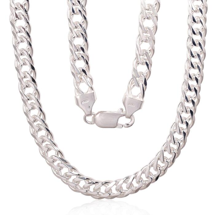 Sudraba ķēdīte Dubultais rombs 6 mm