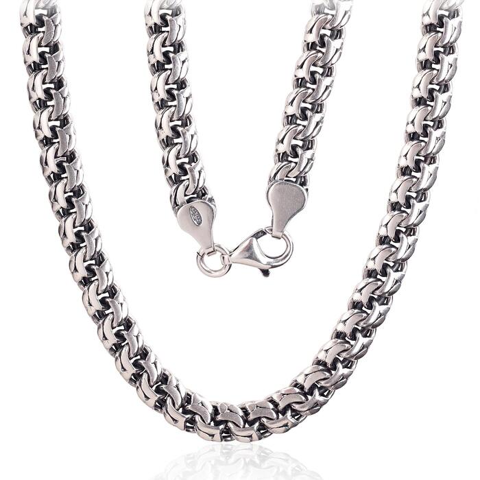 Sudraba ķēdīte Bismarks 6 mm #2400003(POx-Bk)