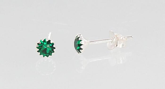 Серебряные серьги-пуссеты #2202664_CZ-DG, Серебро 925°, Цирконы. Вес: 0.4