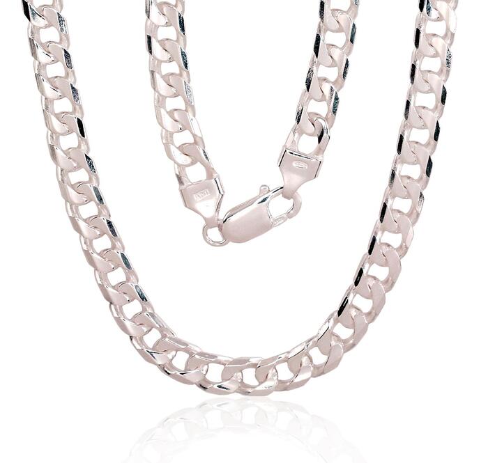 Sudraba ķēdīte Kartjē 6 mm , dimantu