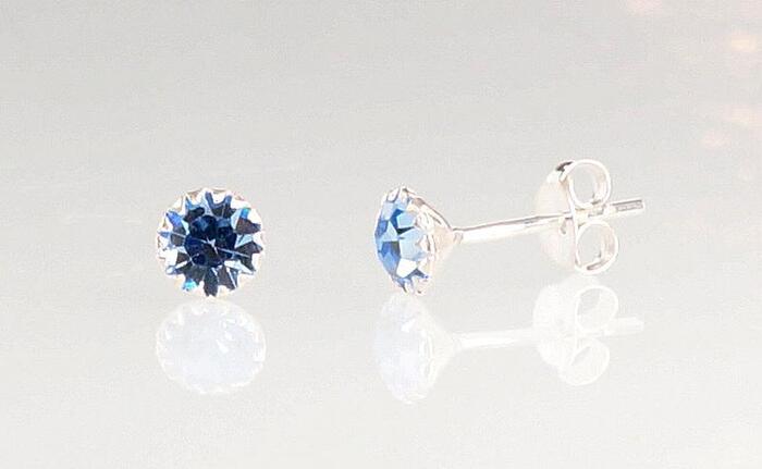 Серебряные серьги-пуссеты #2202665_CZ-LB, Серебро 925°, Цирконы. Вес: 0.5