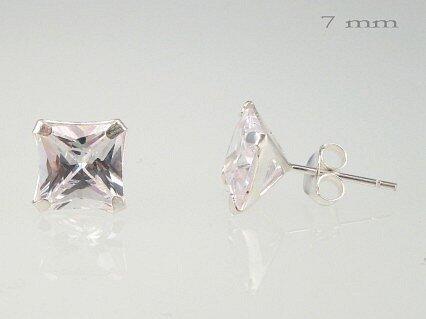 Серебряные серьги-пуссеты #2202631_CZ, Серебро 925°, Цирконы. Вес: 1.5