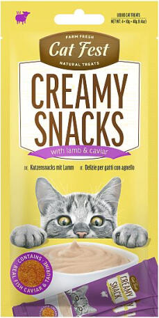 CatFest Крем-лакомство с ягнёнком и икрой 4 × 10г (79215717)