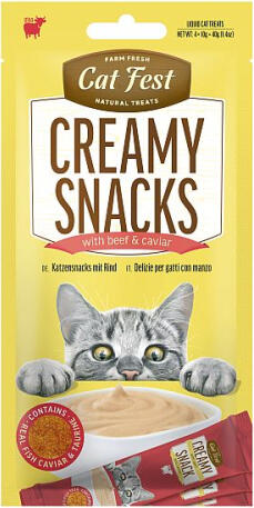 CatFest крем- лакомство с говядиной и икрой 4 × 10г (79215700)