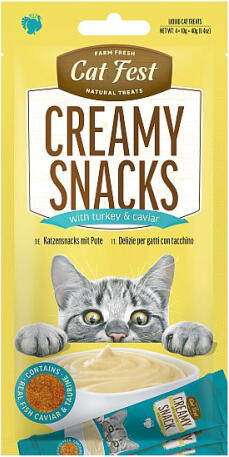 CatFest крем-лакомство с индейкой и икрой 4 × 10г (79215724)