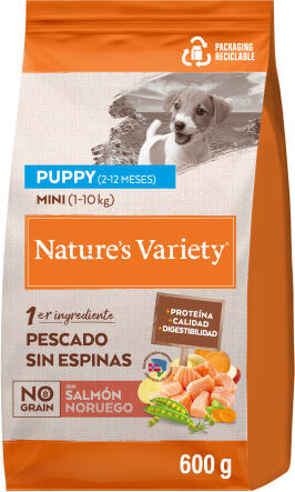 Nature's Variety Dog No Grain Puppy Mini Salmon 600gr - полнорационный сухой корм для щенков мелких пород (2-12 месяцев), с лососем и без зерновых (967036)