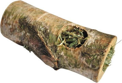COMPLEMENTARY WOODEN TUNNEL Koka tunelis ar sienu grauzējiem - size M 1pc (ZVP-6101)