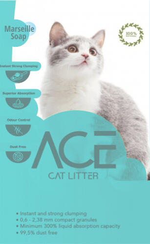 ACE Marseille Soap CAT LITTER 10 LT - цементирующийся наполнитель для кошачьего туалета с Марсельским мылом, 10 л (ACE-005)