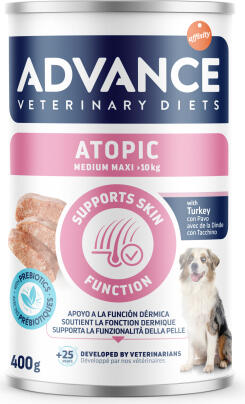 ADVANCE VETERINARY DIET DOG ATOPIC MED/MAXI 400G - KONSERVI VIDĒJO UN LIELU ŠĶIRŅU SUŅIEM AR ATOPISKO DERMATĪTU (967599)
