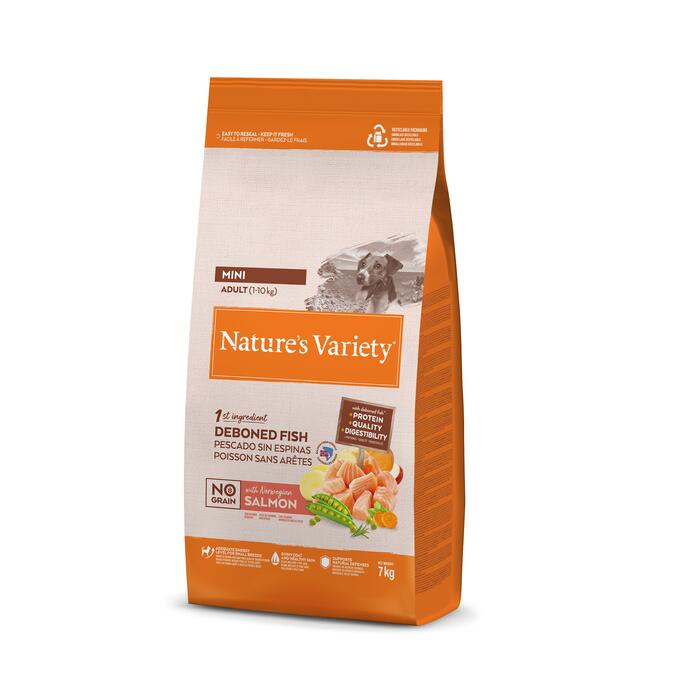 Nature's Variety Dog Original No Grain Mini Adult Salmon 7 Kg - беззерновой сухой корм с лососем для взрослых собак мелких пород (927144)