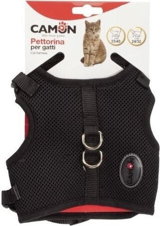 Camon Krūšu siksna kaķiem regulējama melna M izm. 24-32 cm 33-40 cm (DG013/B)