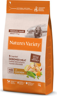 Nature's Variety Dog No Grain Adult Med/Maxi Chicken 3kg - полнорационный сухой корм для взрослых собак средних и крупных пород, беззерновой, с курицей (967066)