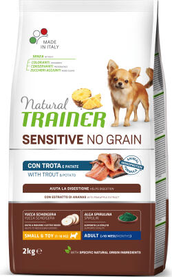 NT DOG SENSITIVE NO GRAIN ADULT MINI TROUT 2 KG - Безглютеновый корм с форелью для взрослых собак маленьких и очень маленьких пород (927775)