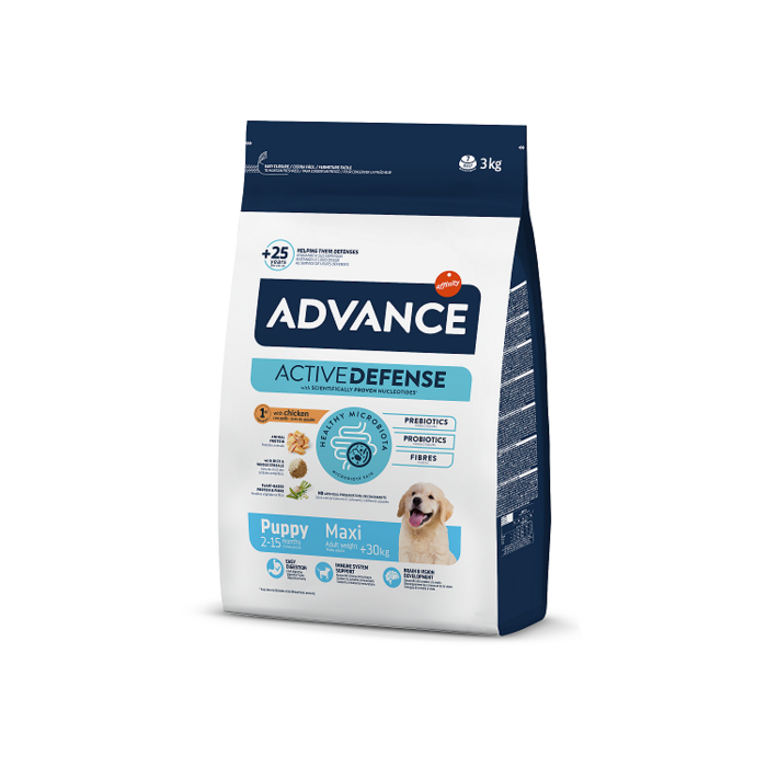 ADVANCE DOG MAXI PUPPY 3KG - ДЛЯ ЩЕНКОВ КРУПНЫХ ПОРОД (КУРИЦА И РИС) (513319)
