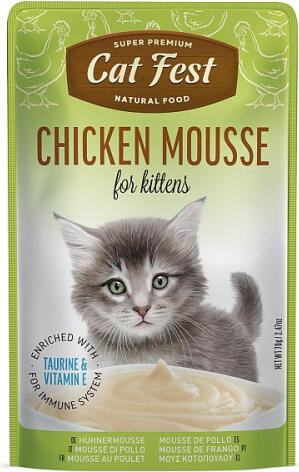 CatFest Kitten Сhicken Mousse 70g - Влажный прикорм с курицей с нежной муссовой текстурой, идеально подходит для маленьких котят (79218954)