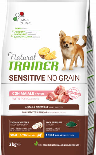 NT DOG SENSITIVE NO GRAIN ADULT MINI PORK 2 KG - полноценный беззерновой сухой корм со свининой для взрослых мелких собак (927776)