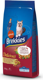BREKKIES CAT DELICE POULTRY 20kg - полнорационный корм для кошек с мясом курицы и индейки, овощами и злаками (969221)