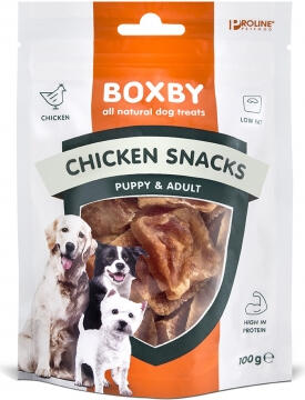 BOXBY CHICKEN SNACKS 100g - ЗАКУСКИ ДЛЯ ЩЕНКОВ И ВЗРОСЛЫХ СОБАК (100% КУРИЦА) (3520010526)