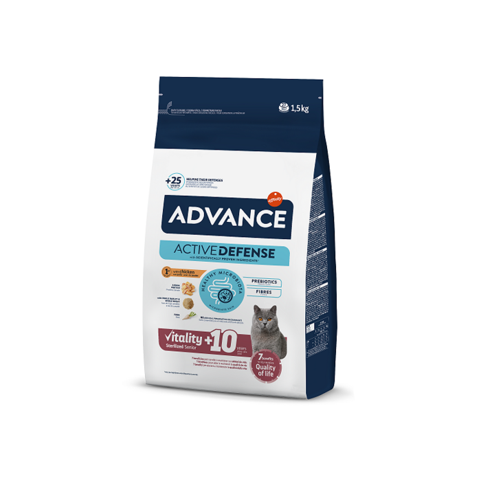 ADVANCE CAT SENIOR 10+ STERILIZED 1.5KG - ДЛЯ ПОЖИЛЫХ СТЕРИЛИЗОВАННЫХ КОШЕК (КУРИЦА И ЯЧМЕНЬ) (500679)