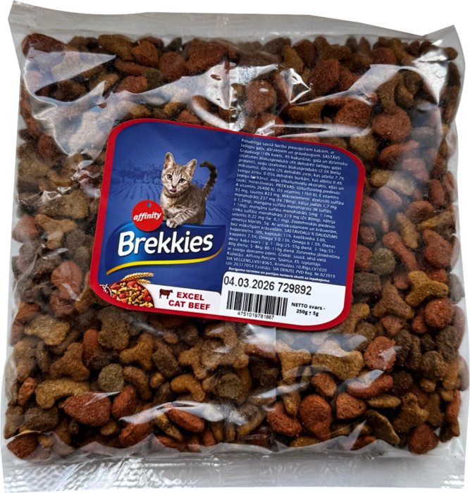 Fasētā barība Brekkies Cat Beef 0