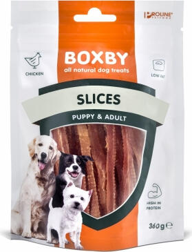 BOXBY SLICES for DOGS 360g - НАРЕЗКИ ДЛЯ ВЗРОСЛЫХ СОБАК (100% КУРИЦА) (8511021374)