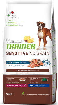 NT DOG SENSITIVE NO GRAIN ADULT MEDIUM/MAXI TROUT 12 KG - Безглютеновый корм с форелью для взрослых собак средних и больших пород (927778)