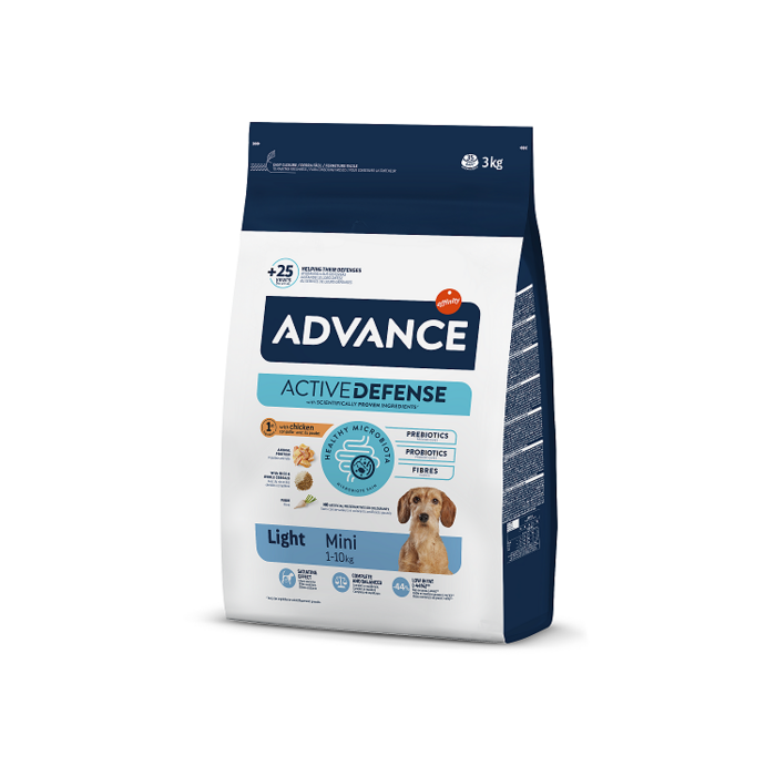 ADVANCE DOG MINI LIGHT 3,0KG - ДЛЯ СОБАК МЕЛКИХ ПОРОД С ЛИШНИМ ВЕСОМ (КУРИЦА С РИСОМ) (503319)